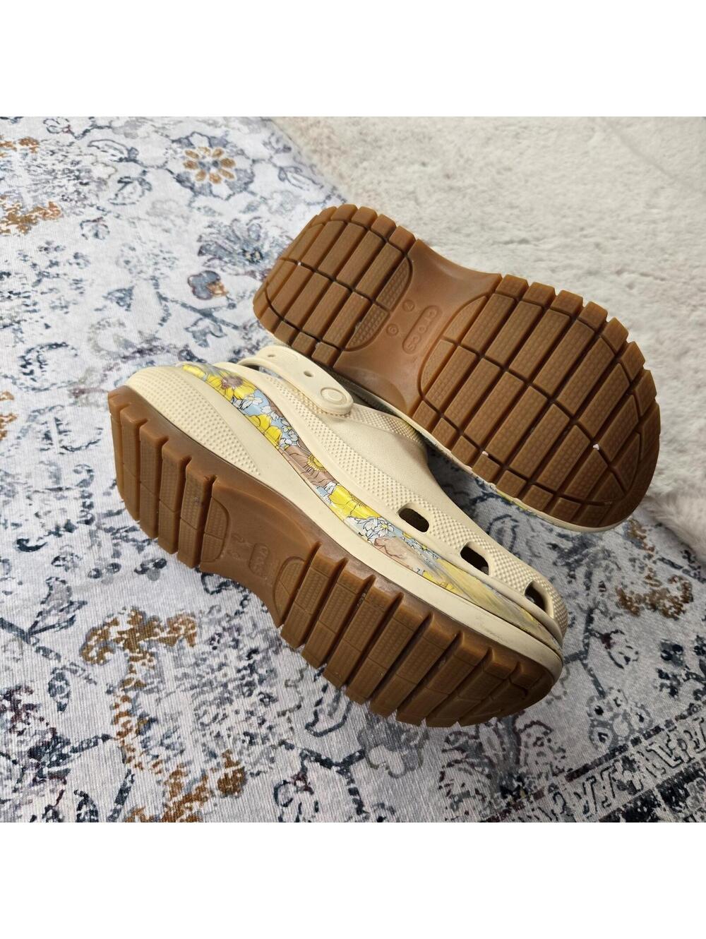 Crocs Mega Crush Clog Vanilla/Multi Retro Floral Colorway Women US 9 - Picture 15 of 15